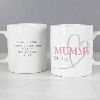 Personalised Mummy And Daddy Mug Set, New Parents Gift, 3 of 4