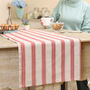 Red Stripe Cotton Dining Table Runner, thumbnail 1 of 5