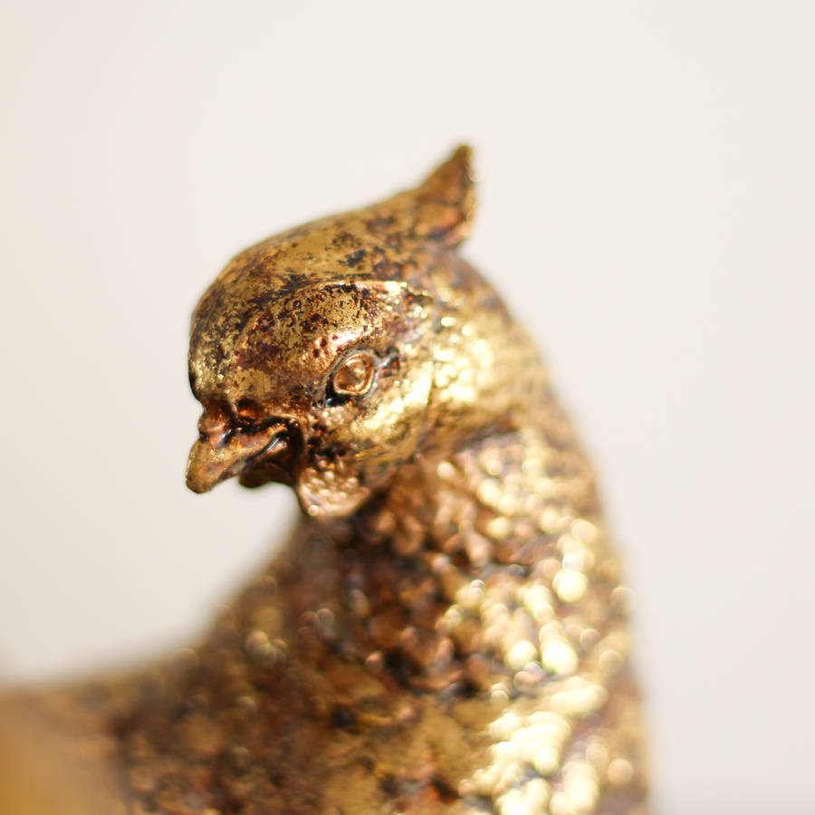 gold pheasant bookends by dibor