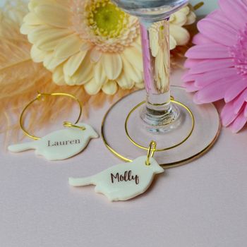 Personalised Bird Wedding Glass Charms, 2 of 5