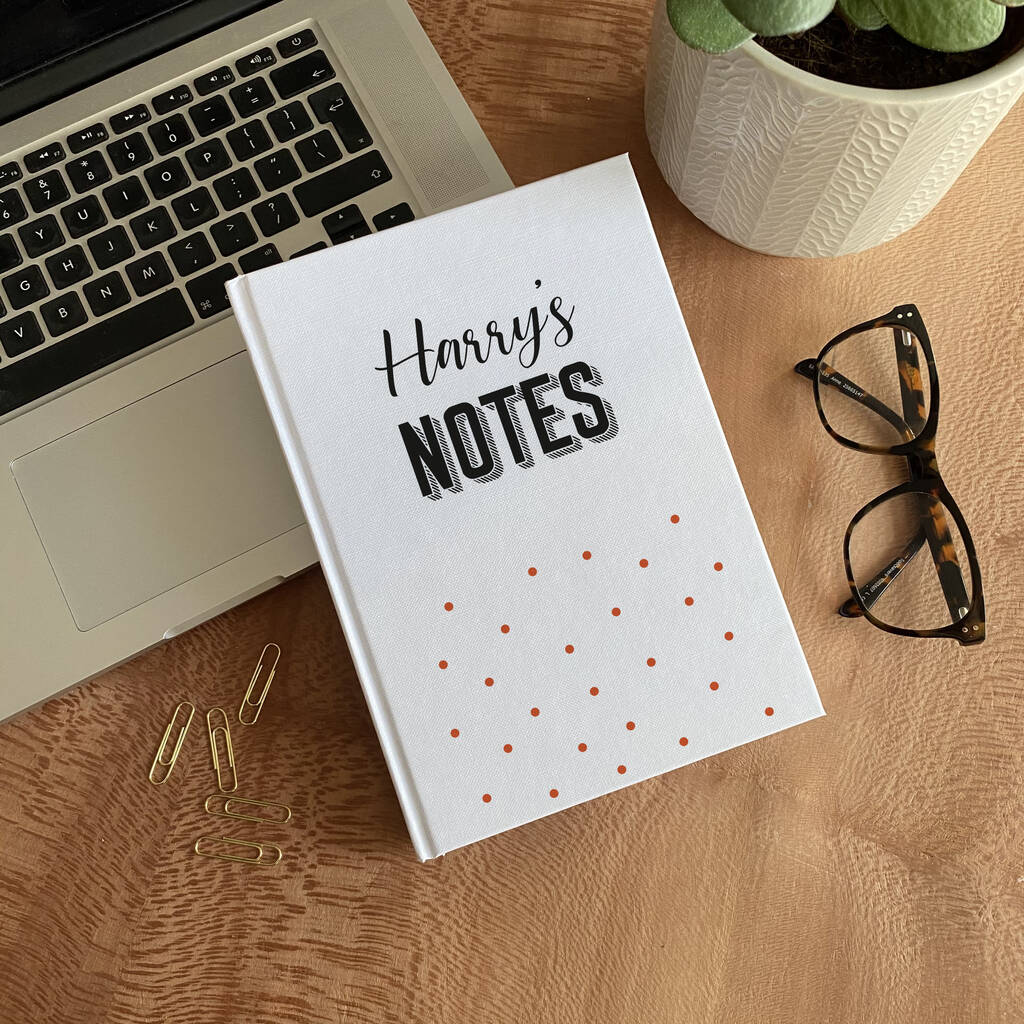 Personalised Dotted Hardback Notebook By Proper Goose