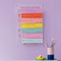 Colourful And Wipeable Wall Mounted Whiteboard Planner | One Week At A Time, thumbnail 1 of 7