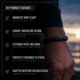 Men's Adjustable Black Leather Bracelet | Genuine Thick 12mm Woven Leather With Black Snap Clasp, thumbnail 5 of 5