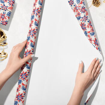 Luxury Christmas Poinsettia Matisse Inspired Gift Wrap, 2 of 5