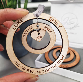 Wooden Couples Personalised Hoop Decoration, 2 of 4