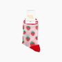 Strawberries Fruit Combed Cotton Sheer Pop Socks In Red, thumbnail 4 of 4