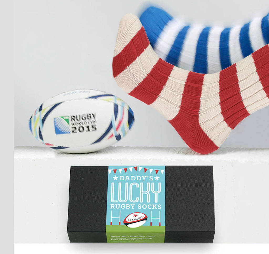 six nation's rugby supporter's lucky socks by quirky gift library