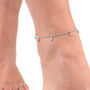 925 Sterling Silver Multi Drop Anklet, thumbnail 2 of 3