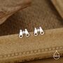 Sterling Silver Binocular Stud Earrings, thumbnail 1 of 11