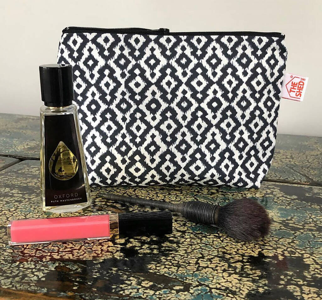 Mono Aztec Cotton Makeup Bag By the shed inc