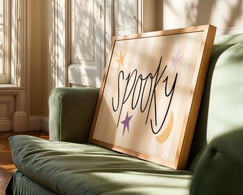 Spooky Stars And Moon Halloween Art Print, 4 of 7
