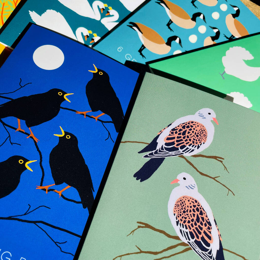 Christmas Birds Six Card Pack By Tamzin Harris