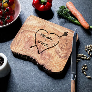 Personalised Carved Heart Cheese Board, 2 of 10
