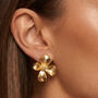 Gold Or Silver Large Flower Earrings, thumbnail 1 of 5