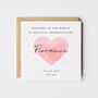 Welcome To The World Card, Personalised New Baby Girl Card Date/Weight, thumbnail 1 of 4