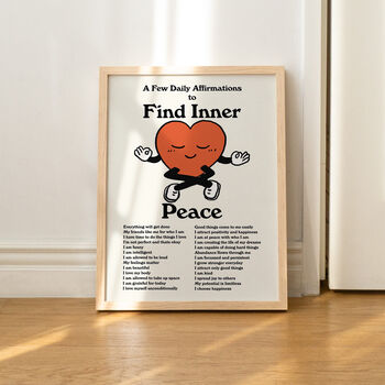 'Find Inner Peace' Daily Affirmation Prints, 5 of 7