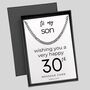 30th Birthday Necklace Chunky Silver Curb Chain, thumbnail 2 of 6