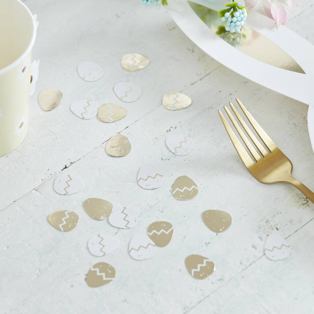 Gold And White Easter Egg Table Confetti Scatter, 1 of 2