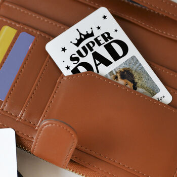 Personalised Metal Super Dad Wallet Card For Dad, 3 of 5