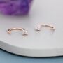 Tiny Hydrangea Cz Flower Huggie Hoop Earrings, thumbnail 6 of 12