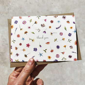 Pressed Wildflowers A6 Folded Thank You Cards And Envelopes, 6 of 10