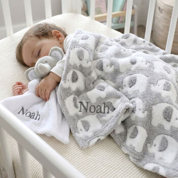 Personalised Grey Ellie Blanket And Comforter Set, 4 of 12