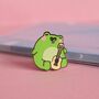 Frog Playing Guitar Enamel Pin, thumbnail 4 of 5