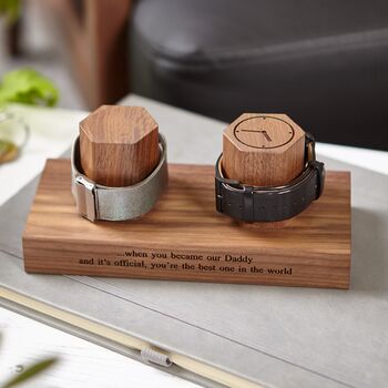 Personalised Walnut Watch Stand One To Three Watches, 6 of 12