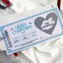 Personalised Christmas Scratch Ticket Musical Theatre Show Surprise Gift Reveal Card, thumbnail 1 of 9