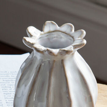 Poppy Head Ceramic Bud Vase, 3 of 4