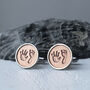 Copper And Steel Handprint And Footprint Cufflinks, thumbnail 2 of 8