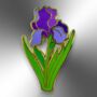 Purple Blue Iris Flower Hard Enamel Pin, thumbnail 4 of 9