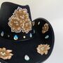 Black And Gold Embroidered Cowboy Hat, thumbnail 3 of 4