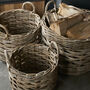 Set Of Three Rattan Log Baskets, thumbnail 2 of 4
