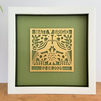 Custom Framed Artwork With Names And Date, 5 of 9
