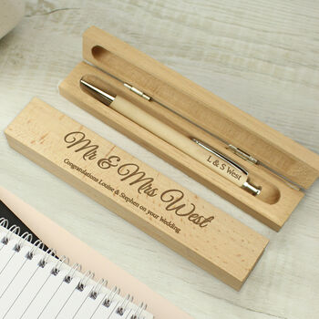 Thank You Gifts Personalised Wooden Pen And Box Set, 6 of 8