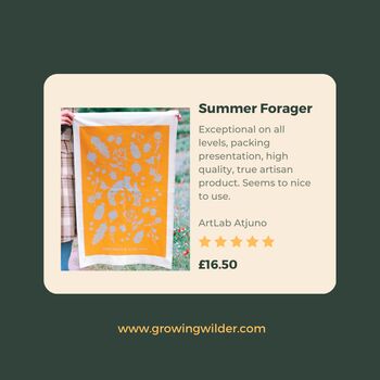 100% Organic Summer Forager Tea Towel, 6 of 7