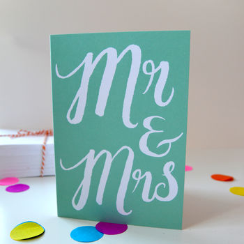 Mr And Mrs Wedding Congratulations Card, 2 of 4