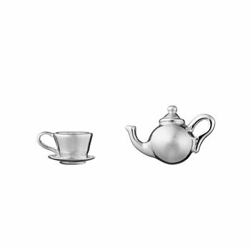 Teapot And Teacup Stud Earrings, Sterling Silver Or Gold Plated, 5 of 5