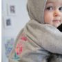 Personalised Embroidered Flower Hooded Top For Baby, thumbnail 3 of 3