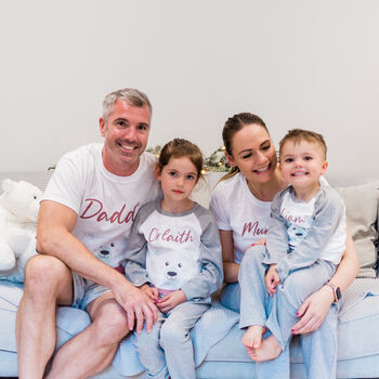 Personalised Grey Polar Bear Family Christmas Pyjamas, 11 of 12
