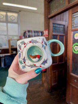 Porcelain Christmas Robin Mug, 5 of 5