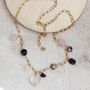 Statement Chain Necklace With Pink And Purple Gemstones, thumbnail 4 of 7
