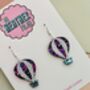 Hot Air Balloon Glitter Earrings / Adventure Awaits Gift For Travellers / New Beginnings Gift / Gift For Graduation Or New Job, thumbnail 4 of 4