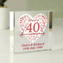 Personalised 40th Ruby Anniversary Crystal Token, thumbnail 2 of 4