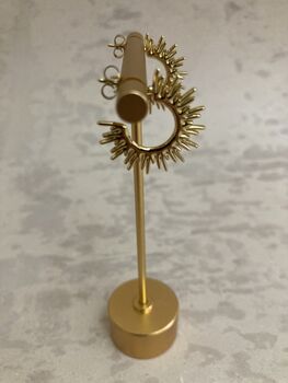 Minimalist Sun 18 K Gold Plated Ear Studs, 8 of 8