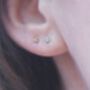 Tiny Grey Diamond Studs In Sterling Silver, thumbnail 2 of 4