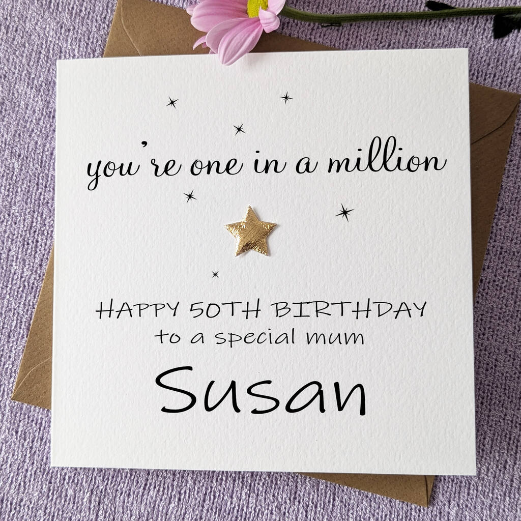 Mum 50th Birthday Personalised Card