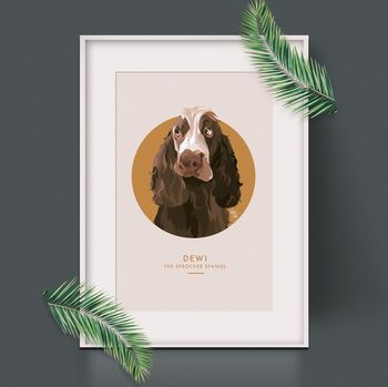 Circle Personalised Pet Portrait Print, 3 of 7