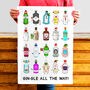 Funny Gin Christmas Tea Towel, thumbnail 1 of 4